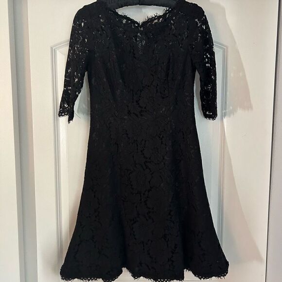 Eliza J Black Lace Short Sleeve Midi Dress - Picture 1 of 5